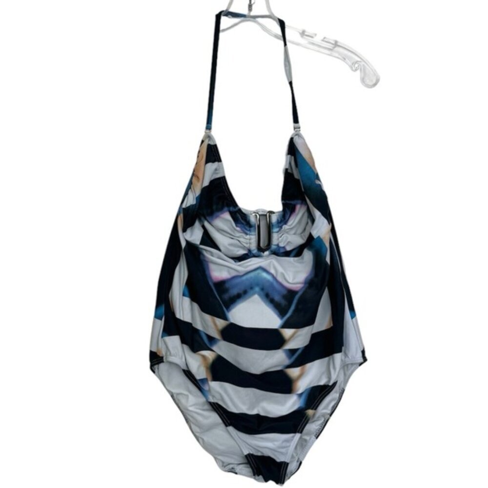 Lenny Niemeyer Luxury Print Halter Removable 1 Piece Swimsuit Adjustable Strap - Picture 2 of 15